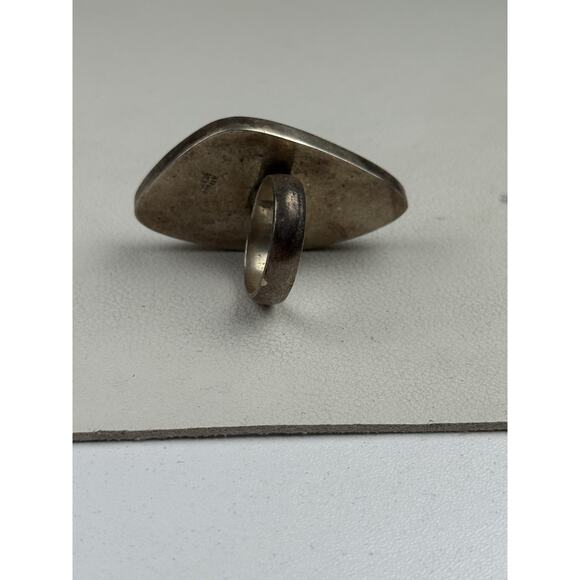 ATI Mexico Sterling Silver Ring Large Blue Gemstone Size 8 - Picture 4 of 10